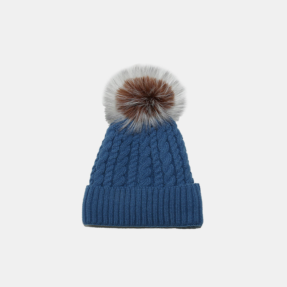 Blue Zone Planet | Cable Knit Winter Hat with Pompom-HATS-[Adult]-[Female]-Peacock Blue-One Size-2022 Online Blue Zone Planet