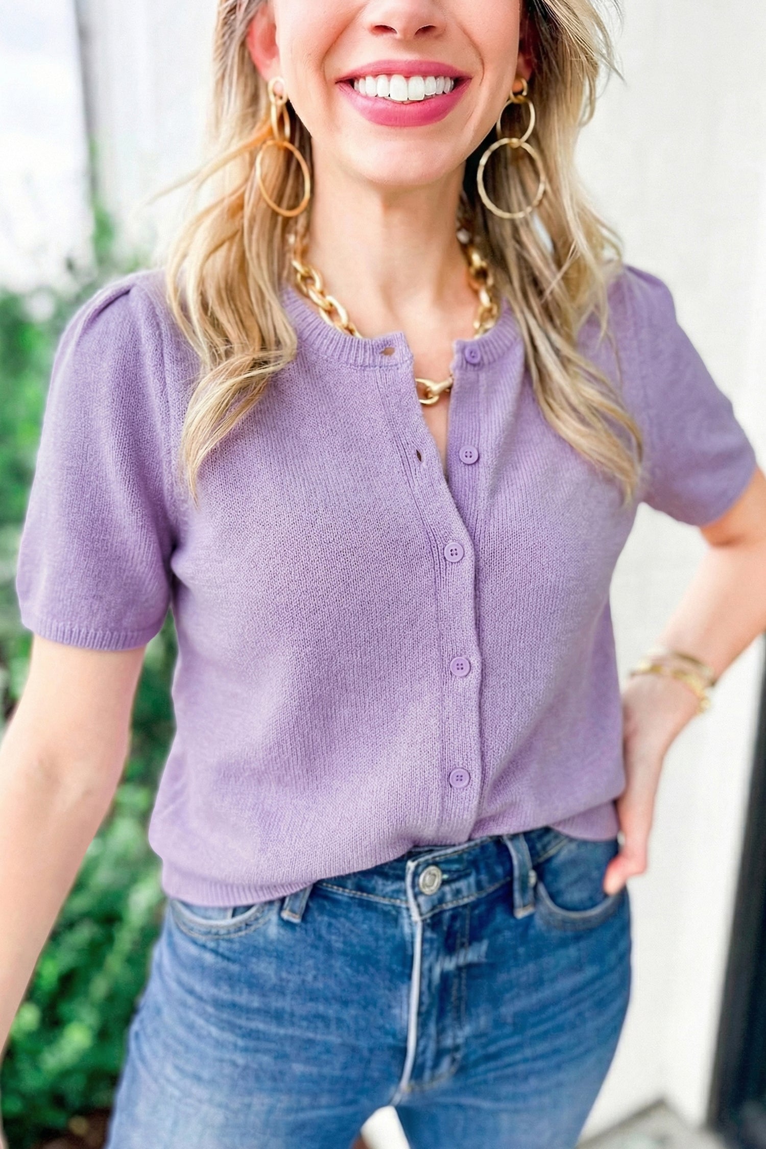 Orchid Petal Short Sleeve Soft Cardigan Sweater T Shirt-TOPS / DRESSES-[Adult]-[Female]-2022 Online Blue Zone Planet