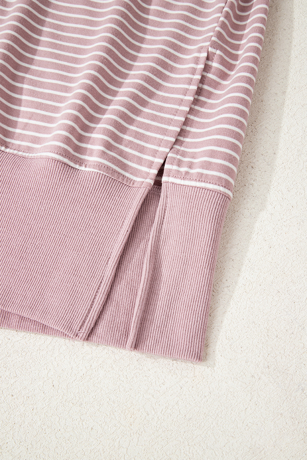 Purple Stripe Thumbhole Side Slits Drop Shoulder Loose Fit Hoodie-Tops/Sweatshirts & Hoodies-[Adult]-[Female]-2022 Online Blue Zone Planet