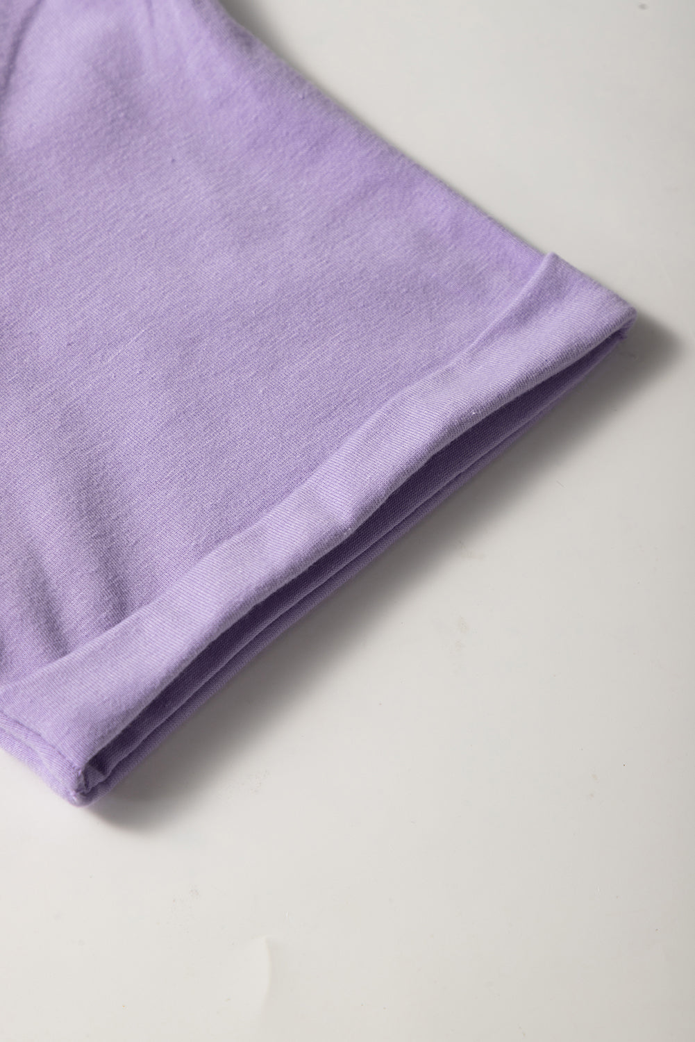 Wisteria Casual Plain Crew Neck Tee-Tops/Tops & Tees-[Adult]-[Female]-2022 Online Blue Zone Planet