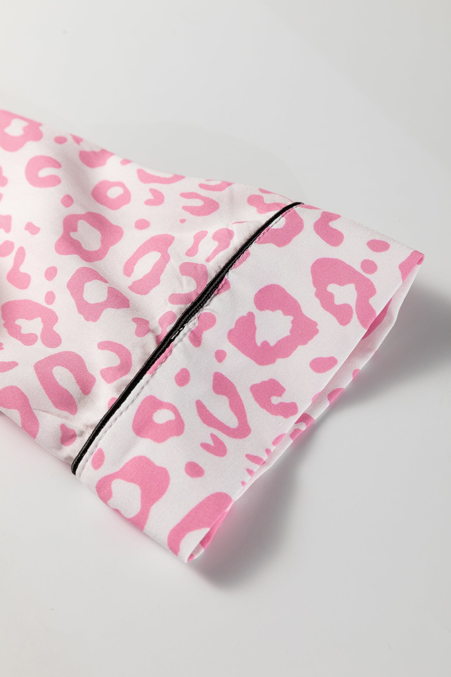 Pink Leopard Print 2cps Long Pajama Set-Loungewear & Sleepwear/Loungewear-[Adult]-[Female]-2022 Online Blue Zone Planet