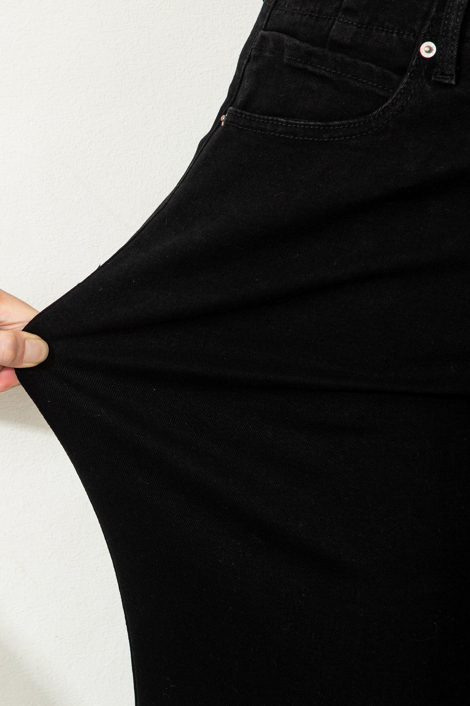 Black 2-Button High Waist Flared Bottom Jeans-Bottoms/Jeans-[Adult]-[Female]-2022 Online Blue Zone Planet