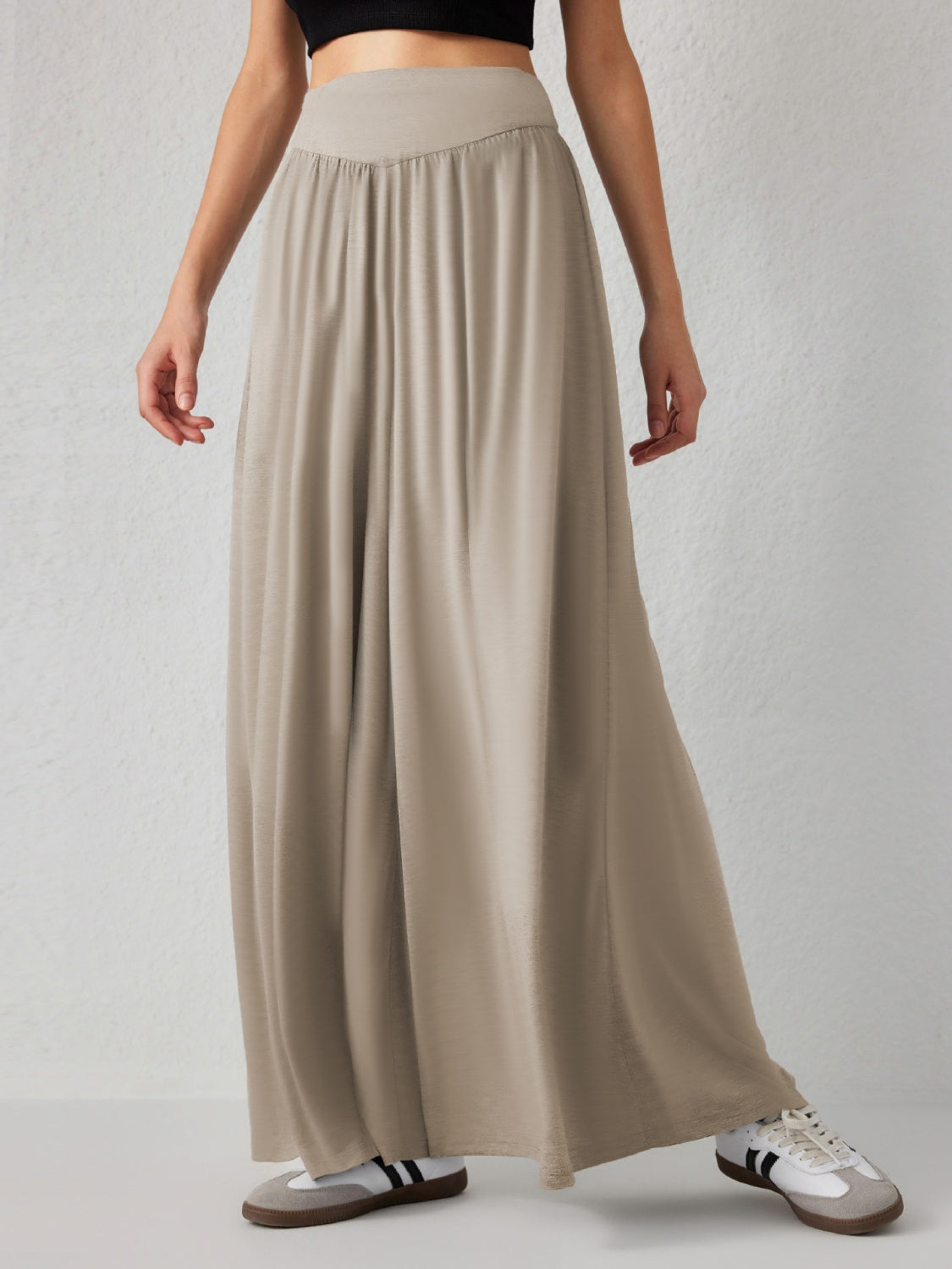 High Waist Wide Leg Pants-BOTTOMS SIZES SMALL MEDIUM LARGE-[Adult]-[Female]-2022 Online Blue Zone Planet