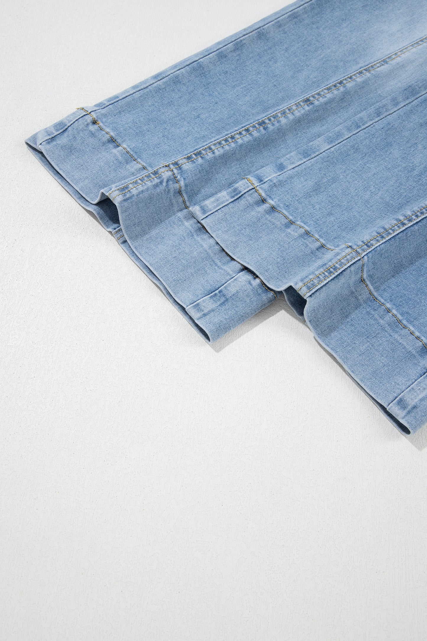 Beau Blue Drawstring Waist Wide Leg Ankle Length Jeans-Bottoms/Jeans-[Adult]-[Female]-2022 Online Blue Zone Planet