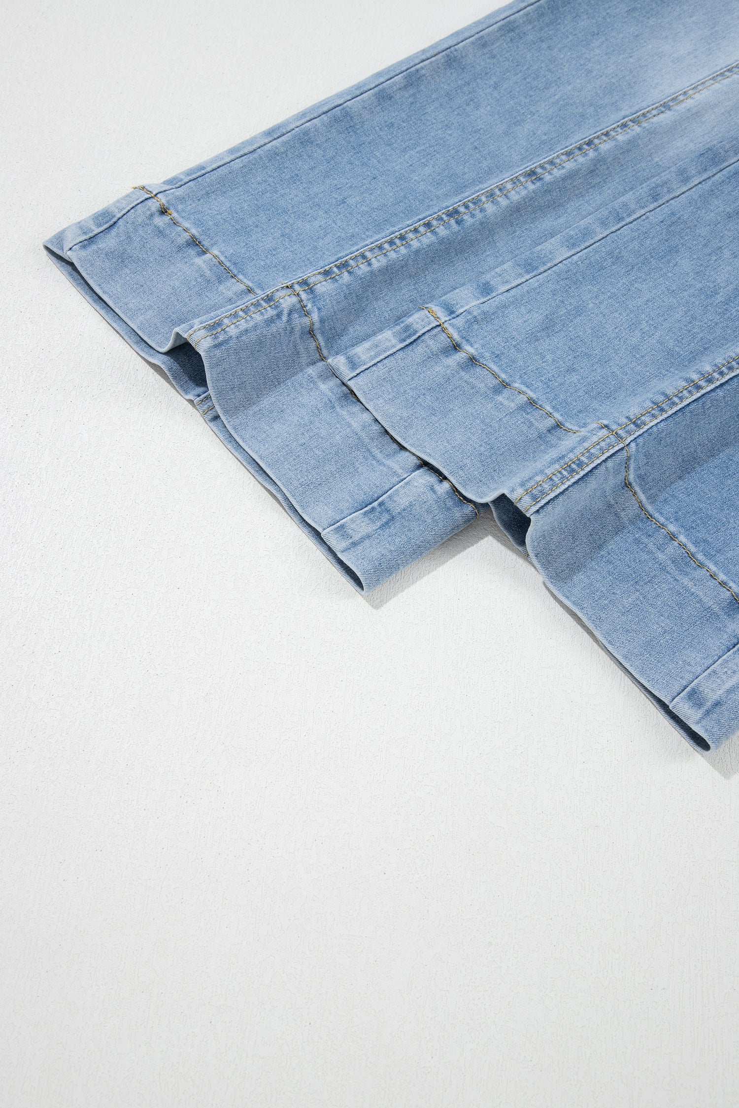 Beau Blue Drawstring Waist Wide Leg Ankle Length Jeans-Bottoms/Jeans-[Adult]-[Female]-2022 Online Blue Zone Planet