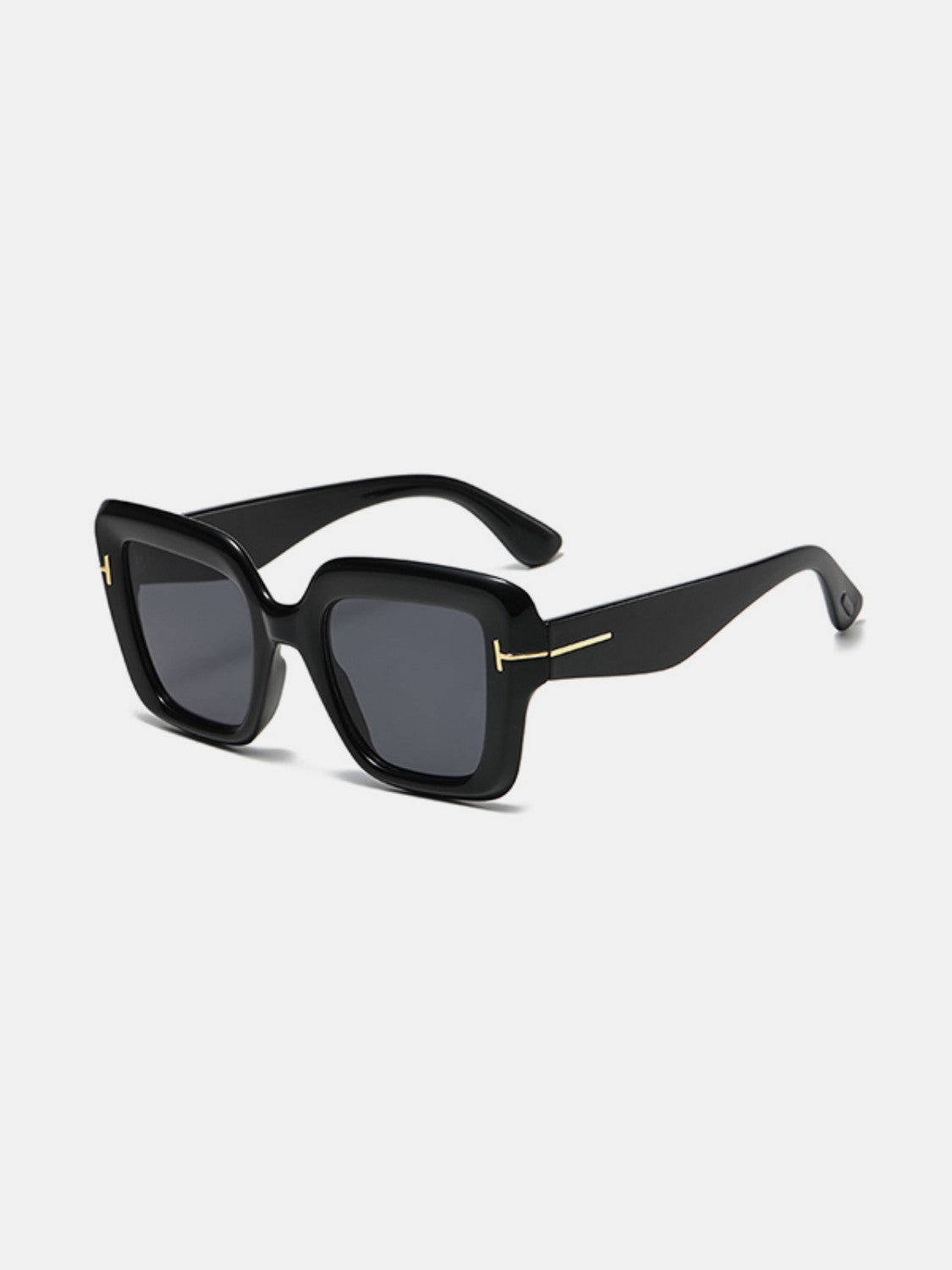 Polycarbonate Frame Square Sunglasses-SUN GLASSES-[Adult]-[Female]-Black-One Size-2022 Online Blue Zone Planet