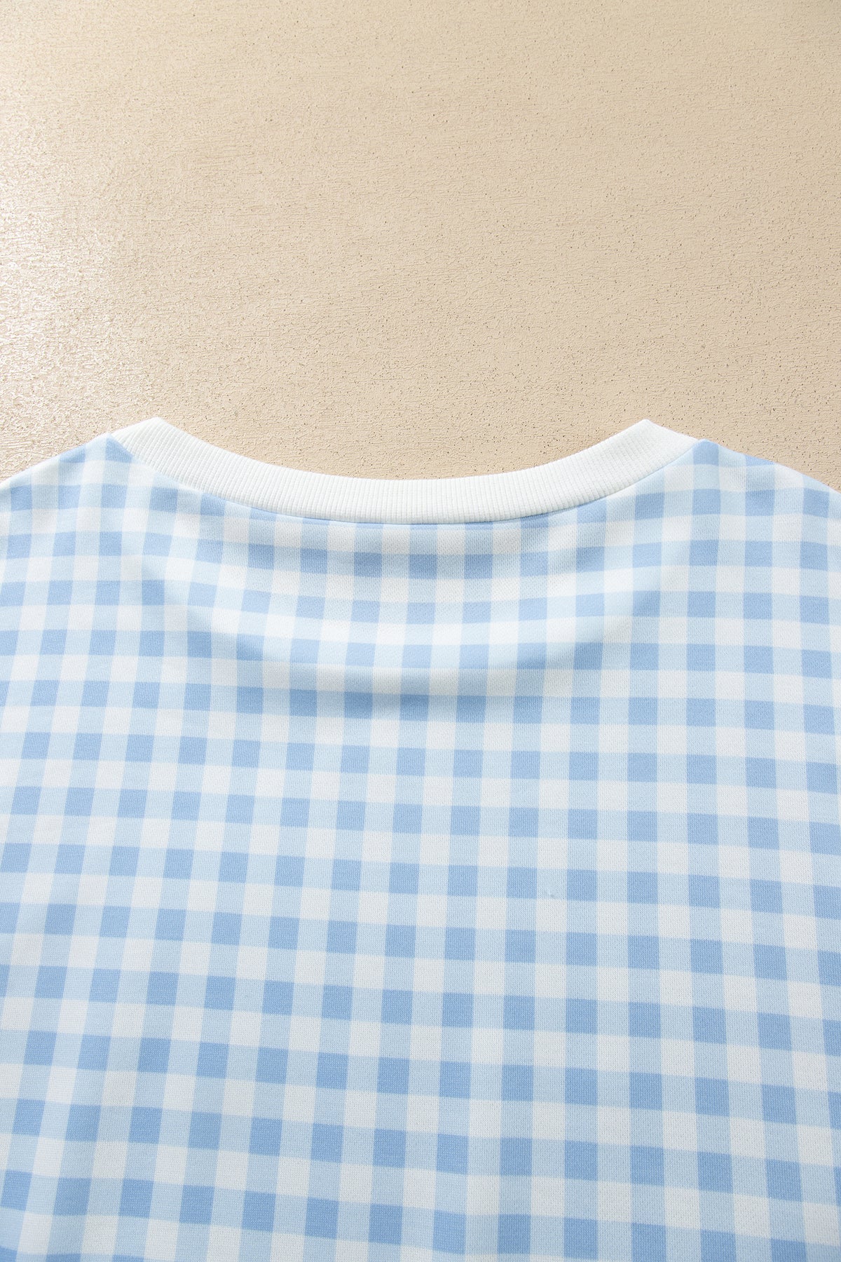 Light Blue Casual Plus Size Plaid Sweatshirt-Plus Size/Plus Size Sweatshirts & Hoodies-[Adult]-[Female]-2022 Online Blue Zone Planet