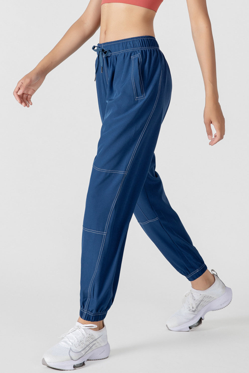 Basic Bae Drawstring Joggers with Pockets-BOTTOM SIZES SMALL MEDIUM LARGE-[Adult]-[Female]-2022 Online Blue Zone Planet