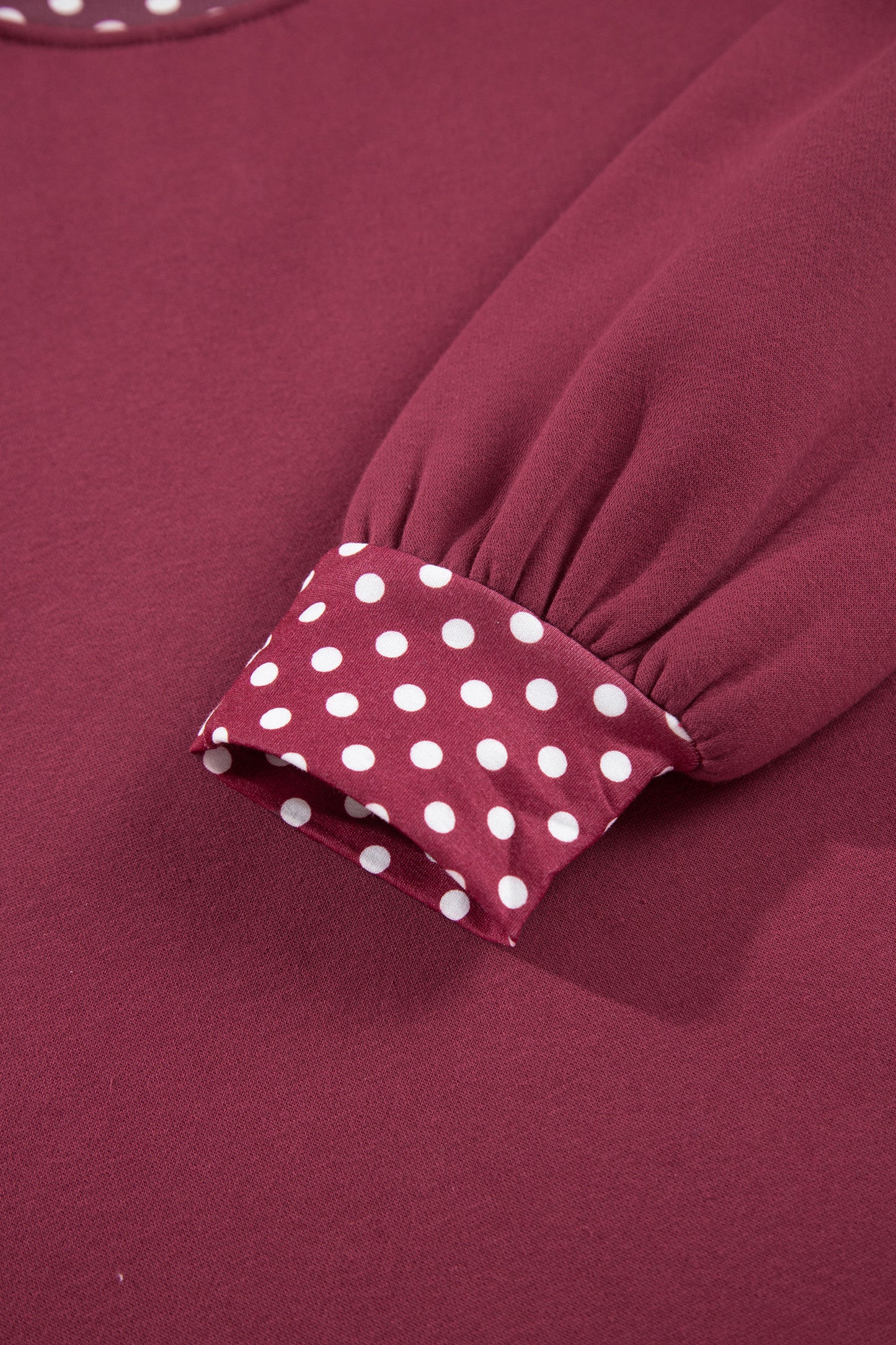 Dirty blue Colorblock Polka Dot Contrast Trim Oversized Sweatshirt-Tops/Sweatshirts & Hoodies-[Adult]-[Female]-2022 Online Blue Zone Planet