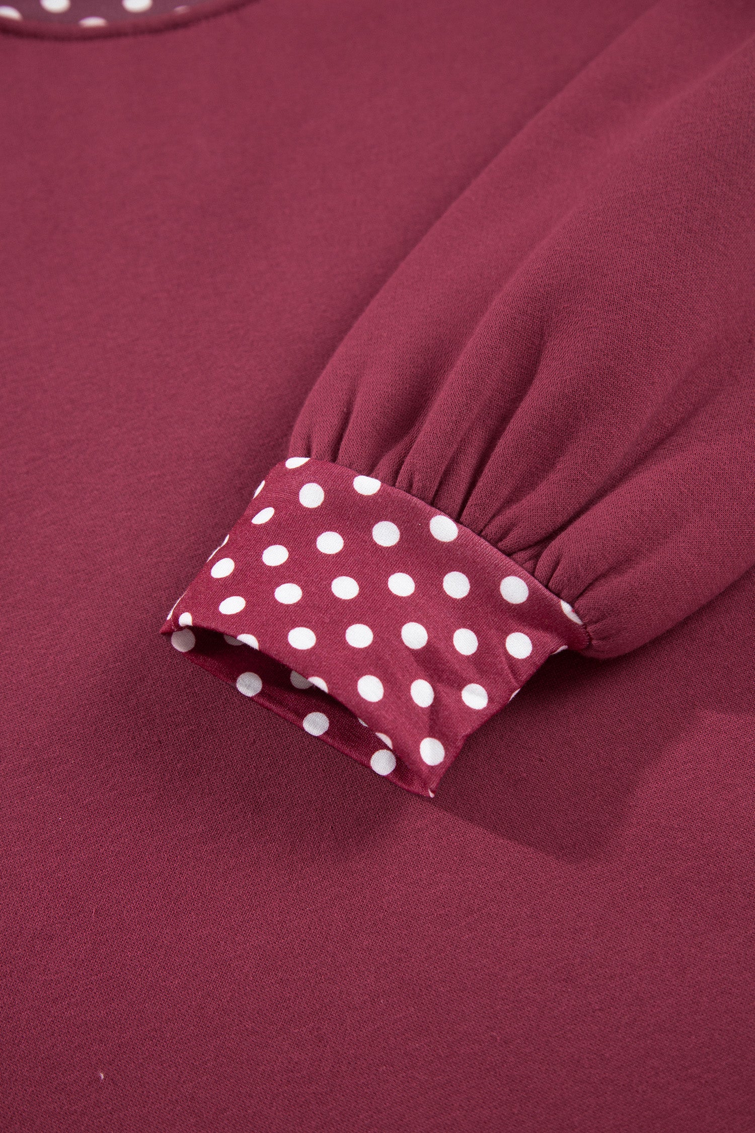 Dirty blue Colorblock Polka Dot Contrast Trim Oversized Sweatshirt-Tops/Sweatshirts & Hoodies-[Adult]-[Female]-2022 Online Blue Zone Planet