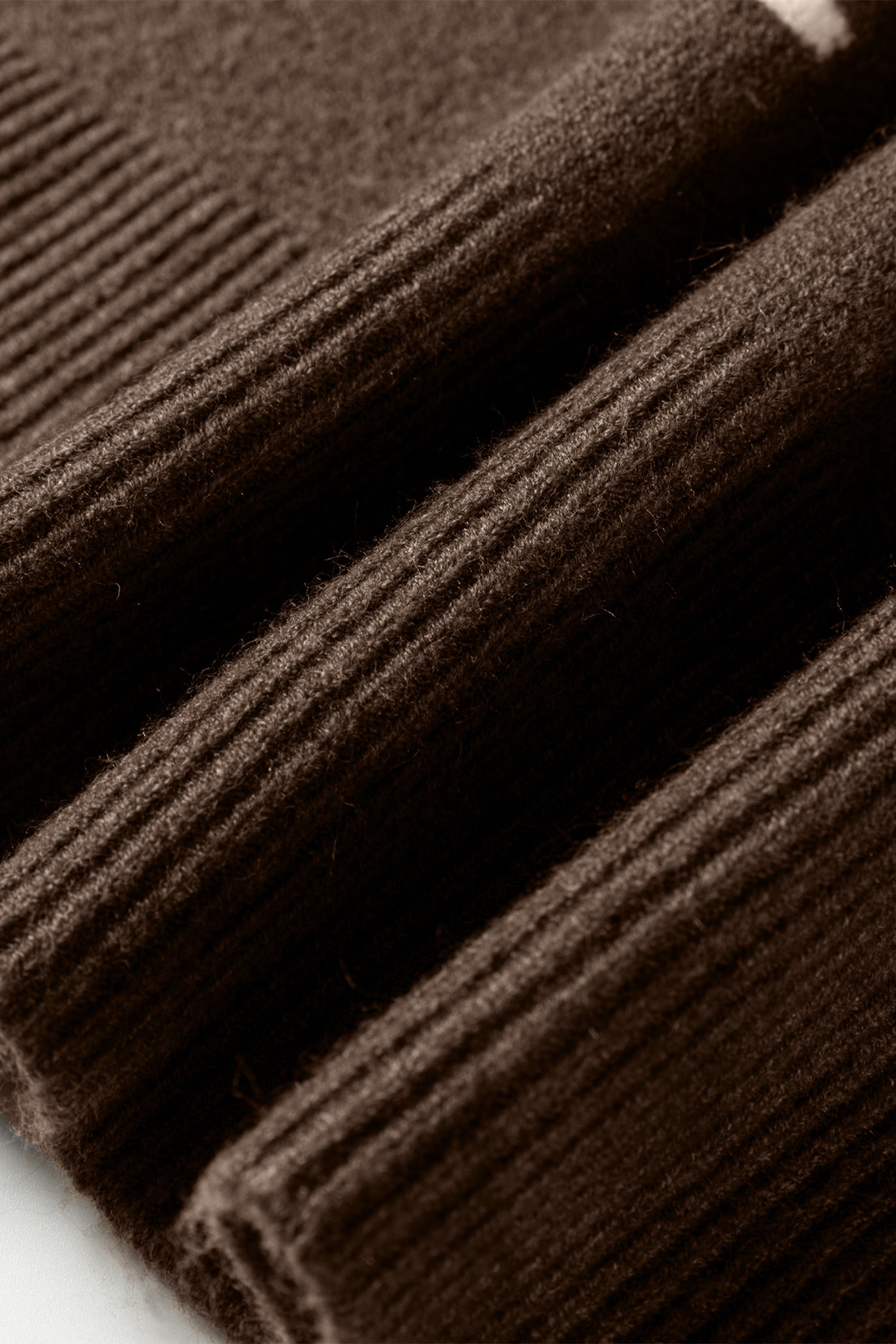 Coffee Dotted Print Ribbed Edge Knit Sweater-Sweaters & Cardigans/Sweaters-[Adult]-[Female]-2022 Online Blue Zone Planet