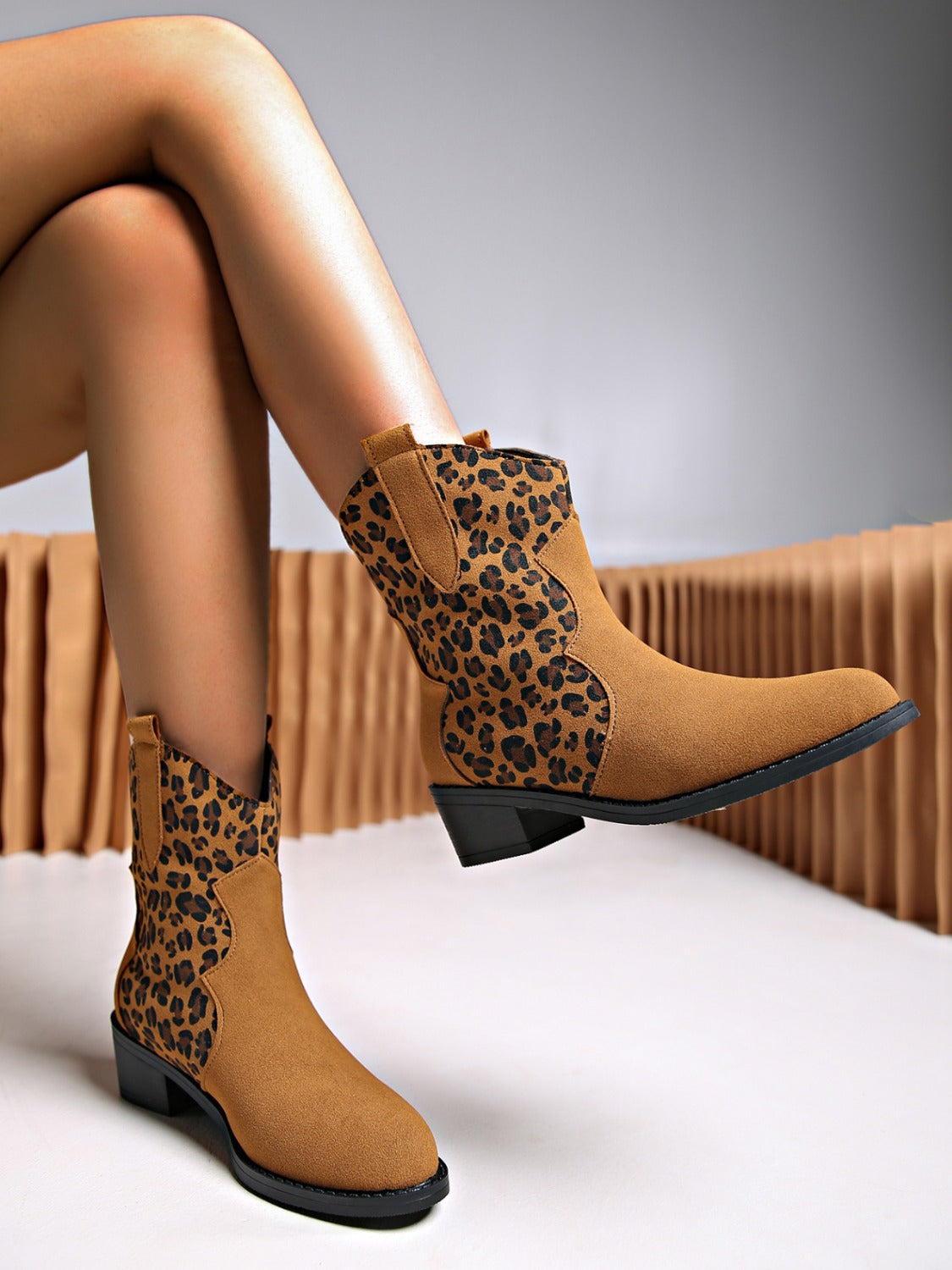 Leopard Suede Block Heel Boots-BOOTS-[Adult]-[Female]-2022 Online Blue Zone Planet