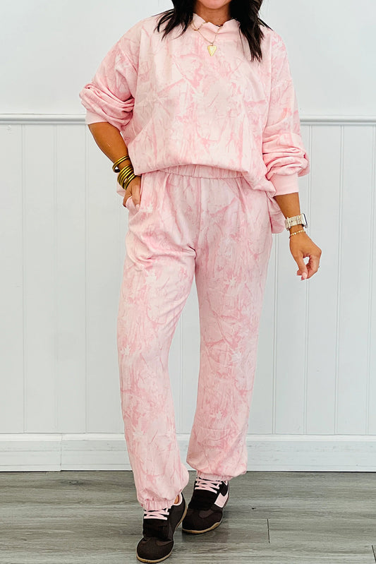 Pink Camo Print Jogger Pants Set