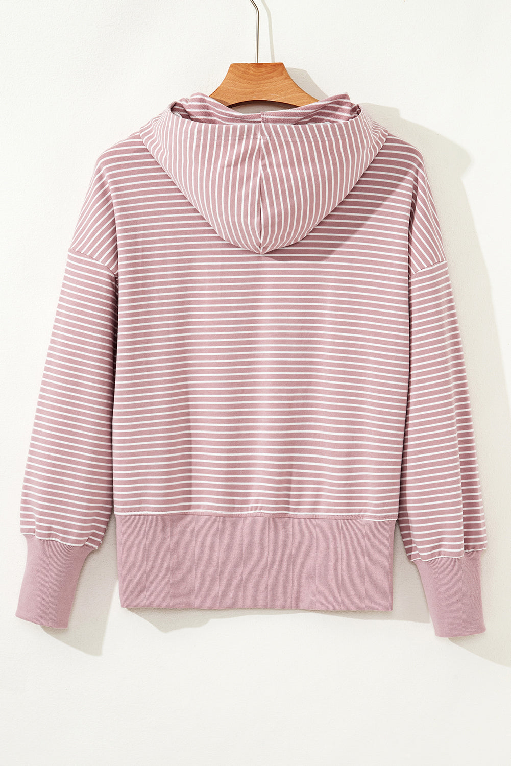 Purple Stripe Thumbhole Side Slits Drop Shoulder Loose Fit Hoodie-Tops/Sweatshirts & Hoodies-[Adult]-[Female]-2022 Online Blue Zone Planet