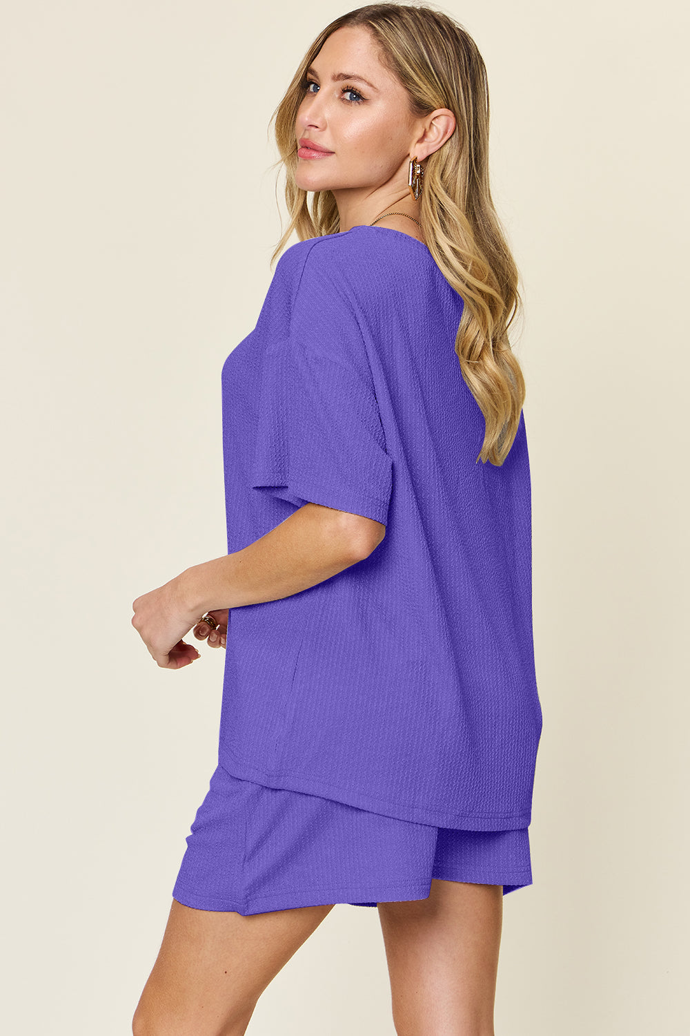 Double Take Basic style Round Neck Solid Set-TOPS / DRESSES-[Adult]-[Female]-2022 Online Blue Zone Planet