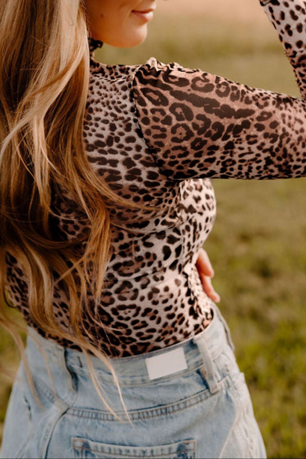 Blue Zone Planet | Turtleneck Leopard Long Sleeve Bodysuit-TOPS / DRESSES-[Adult]-[Female]-2022 Online Blue Zone Planet