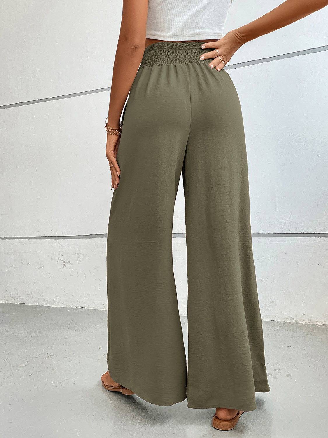 Blue Zone Planet | Perfee Wide Leg Pants with Pockets-BOTTOM SIZES SMALL MEDIUM LARGE-[Adult]-[Female]-2022 Online Blue Zone Planet