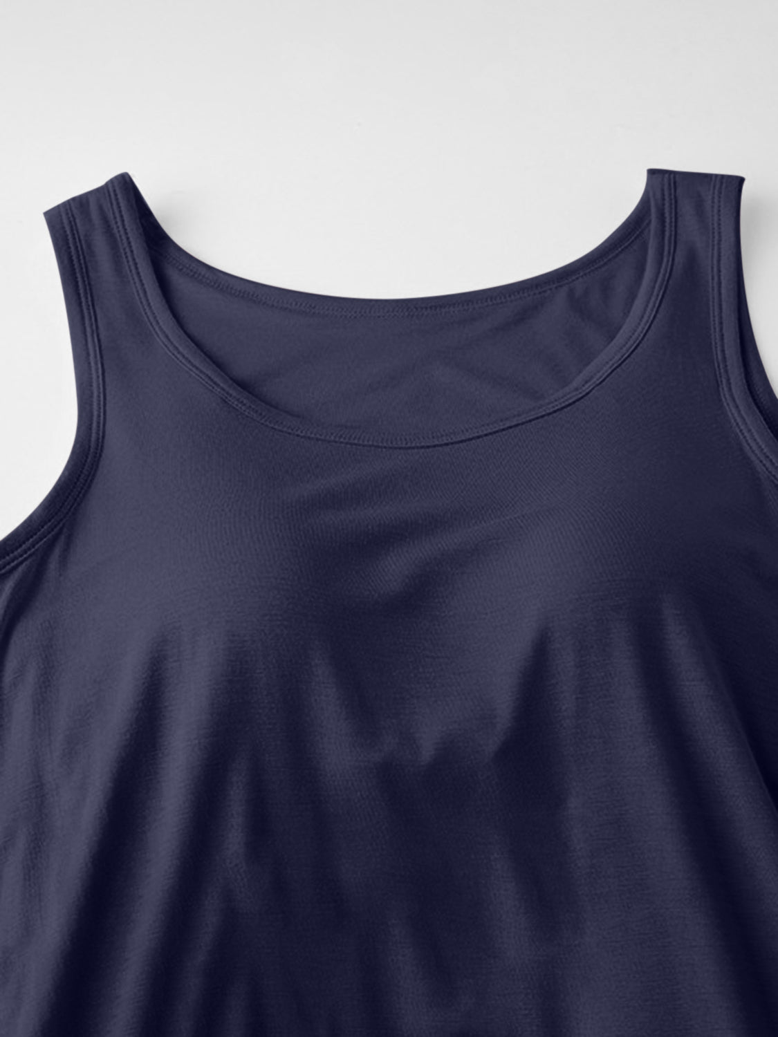 Round Neck Wide Strap Mini Tank Dress with Bra-TOPS / DRESSES-[Adult]-[Female]-2022 Online Blue Zone Planet