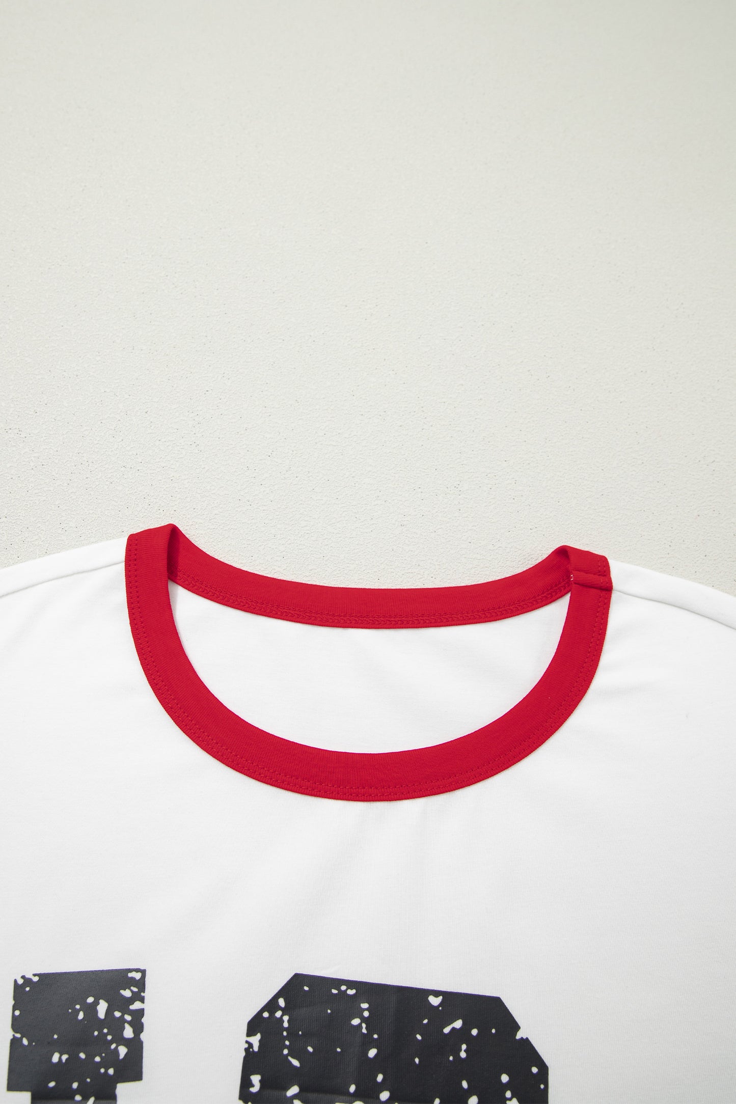 White Usa Letter Printed Varsity Striped Sleeve Round Neck Tee-Tops/Tops & Tees-[Adult]-[Female]-2022 Online Blue Zone Planet