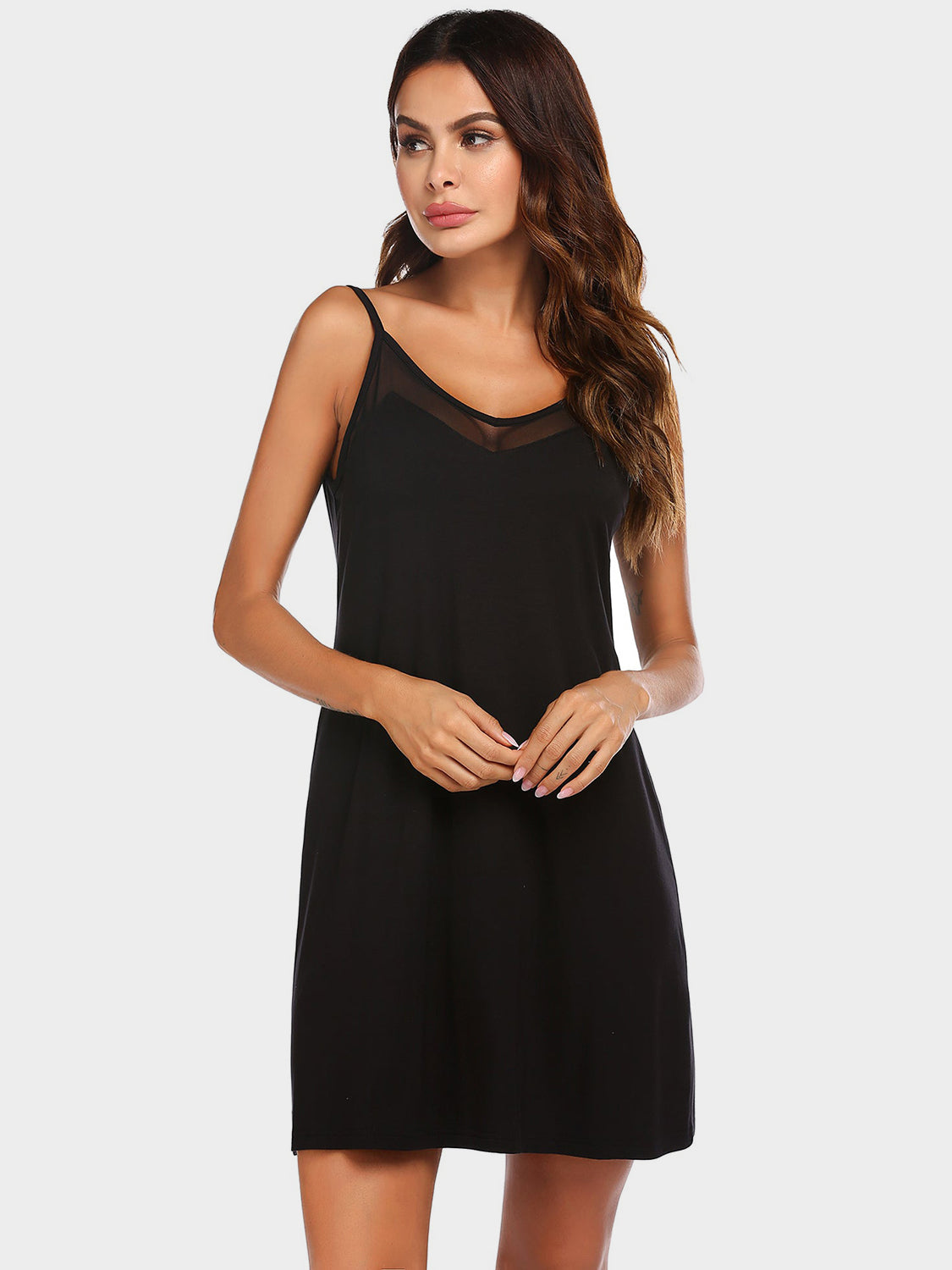 Scoop Neck Spaghetti Strap Lounge Dress-TOPS / DRESSES-[Adult]-[Female]-2022 Online Blue Zone Planet