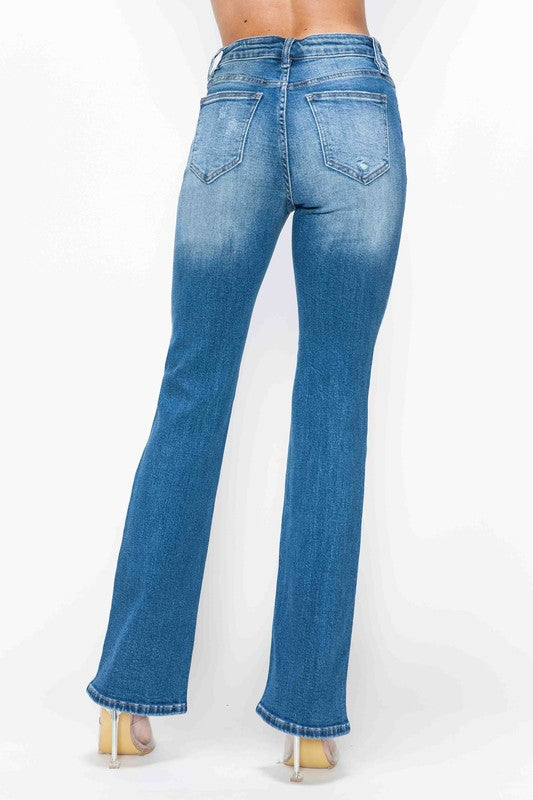 Blue Zone Planet | bytos Full Size Distressed High Rise Jeans with Pockets-BOTTOMS SIZES SMALL MEDIUM LARGE-[Adult]-[Female]-2022 Online Blue Zone Planet