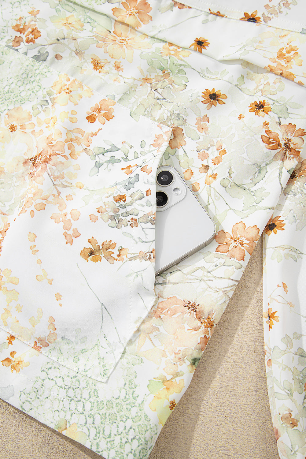 Yellow Floral Print Half Zip Hooded Long Sleeve Top-Tops / Dresses-[Adult]-[Female]-2022 Online Blue Zone Planet