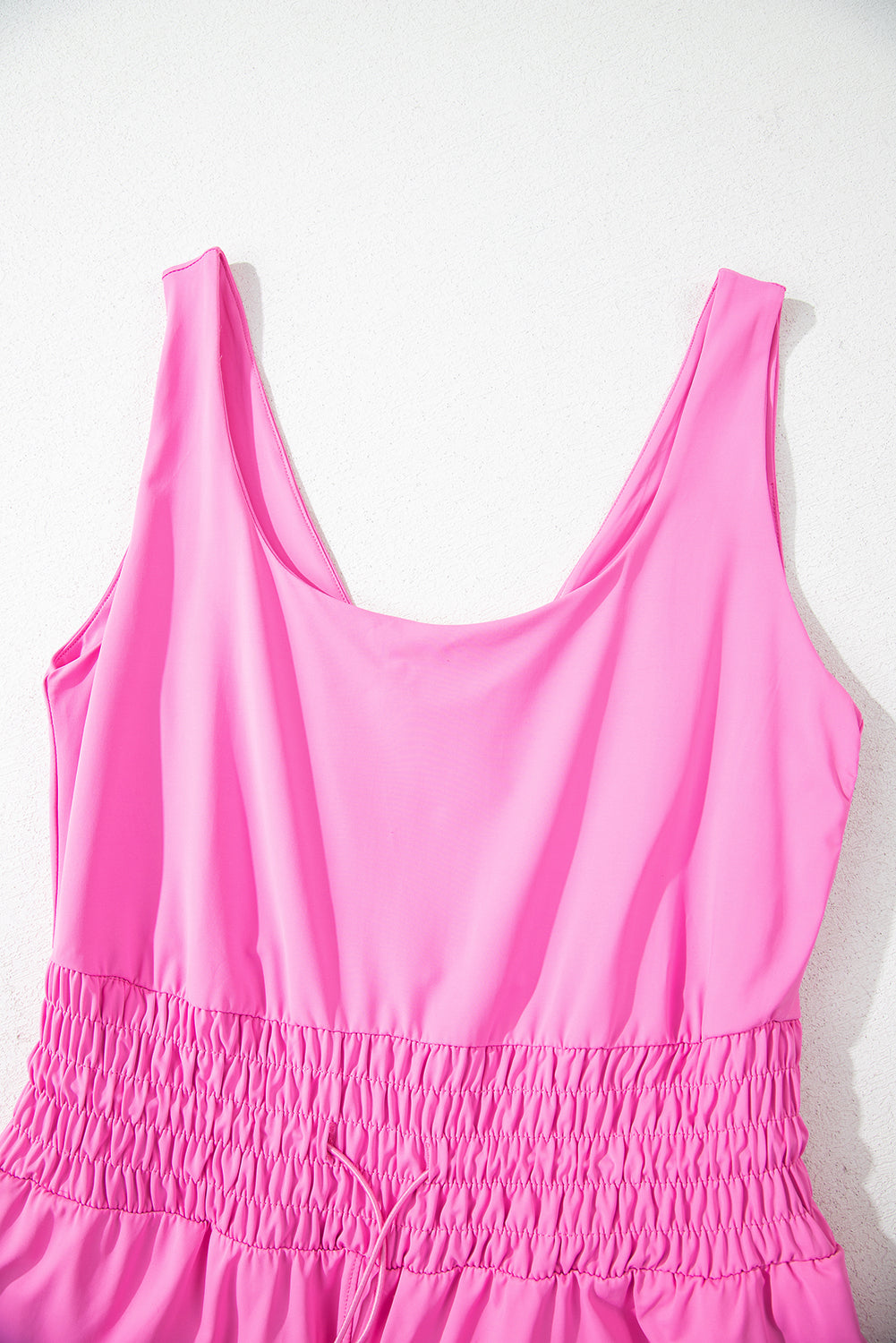 Sachet Pink Plain Sleeveless Loop Drawstring Cinched Waist Romper-Bottoms/Jumpsuits & Rompers-[Adult]-[Female]-2022 Online Blue Zone Planet