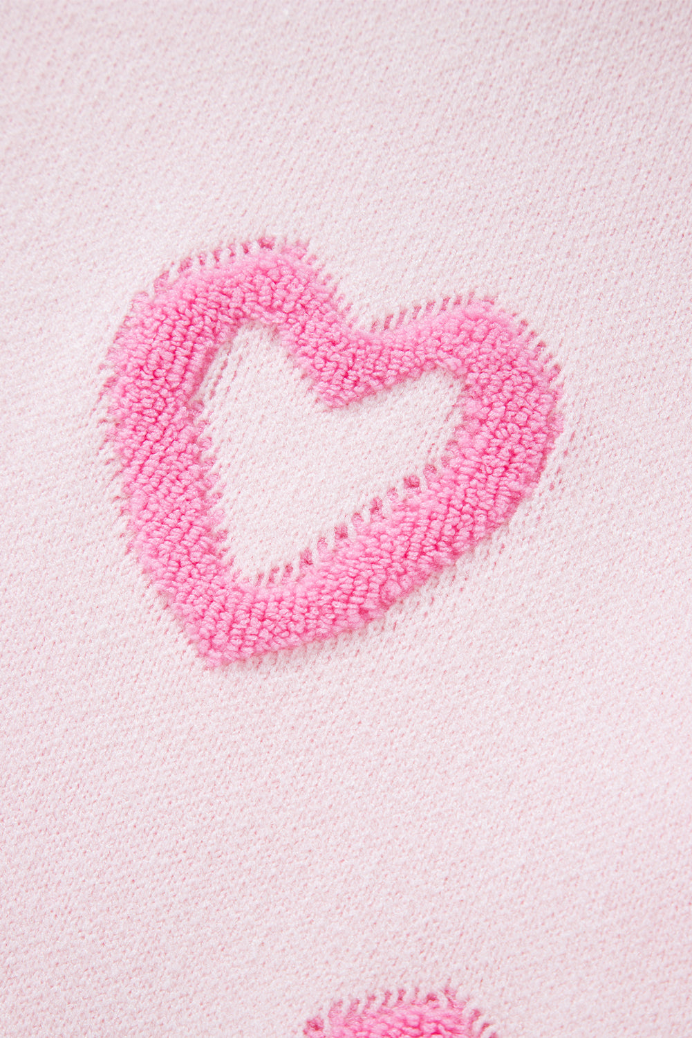 Blue Zone Planet | Pink Heart Shape Bubble Sleeve Baggy Sweater-Sweaters-[Adult]-[Female]-2022 Online Blue Zone Planet