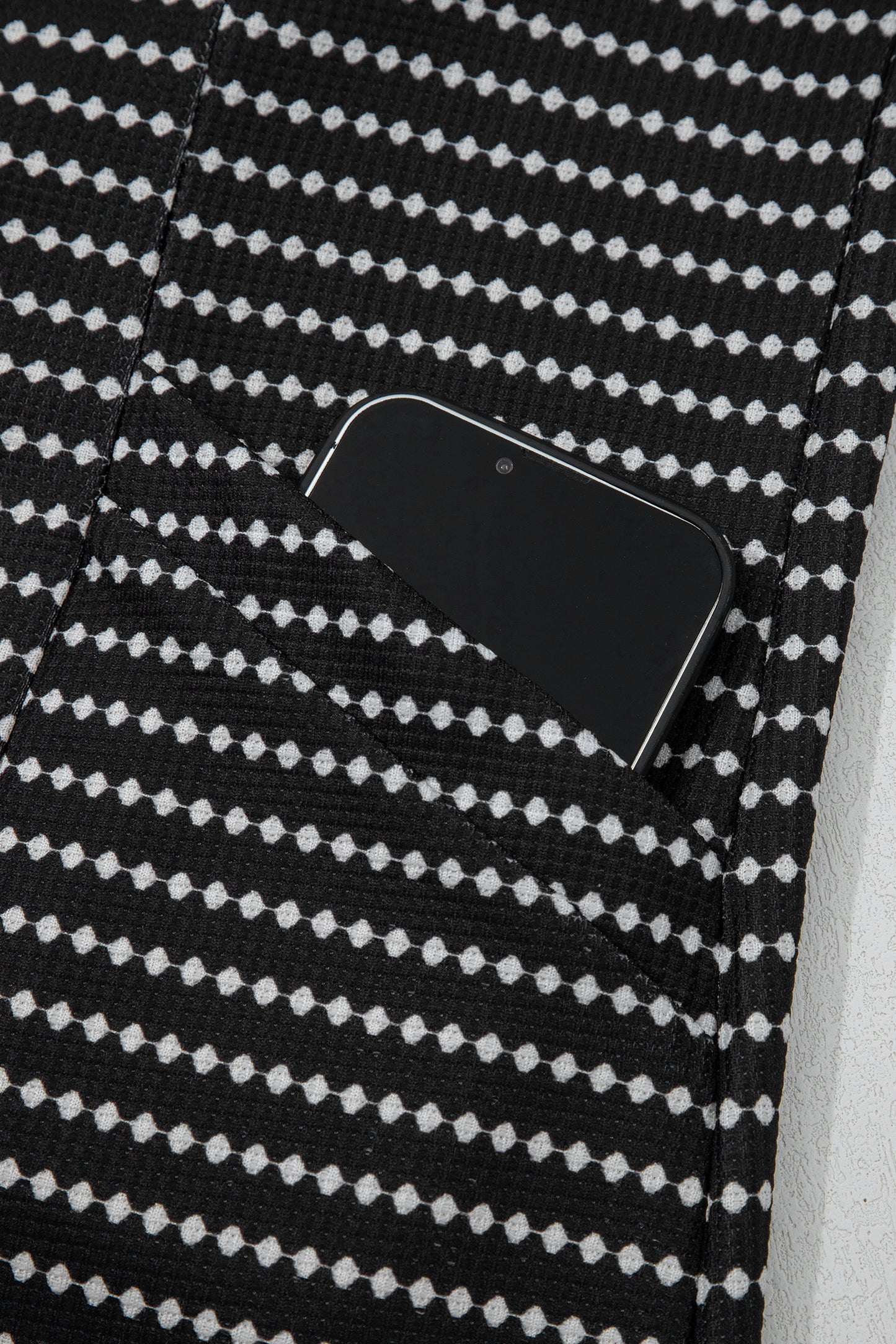 Black Stripe Textured Knit V Neck Flutter Sleeve Shift Mini Dress-TOPS / DRESSES-[Adult]-[Female]-2022 Online Blue Zone Planet