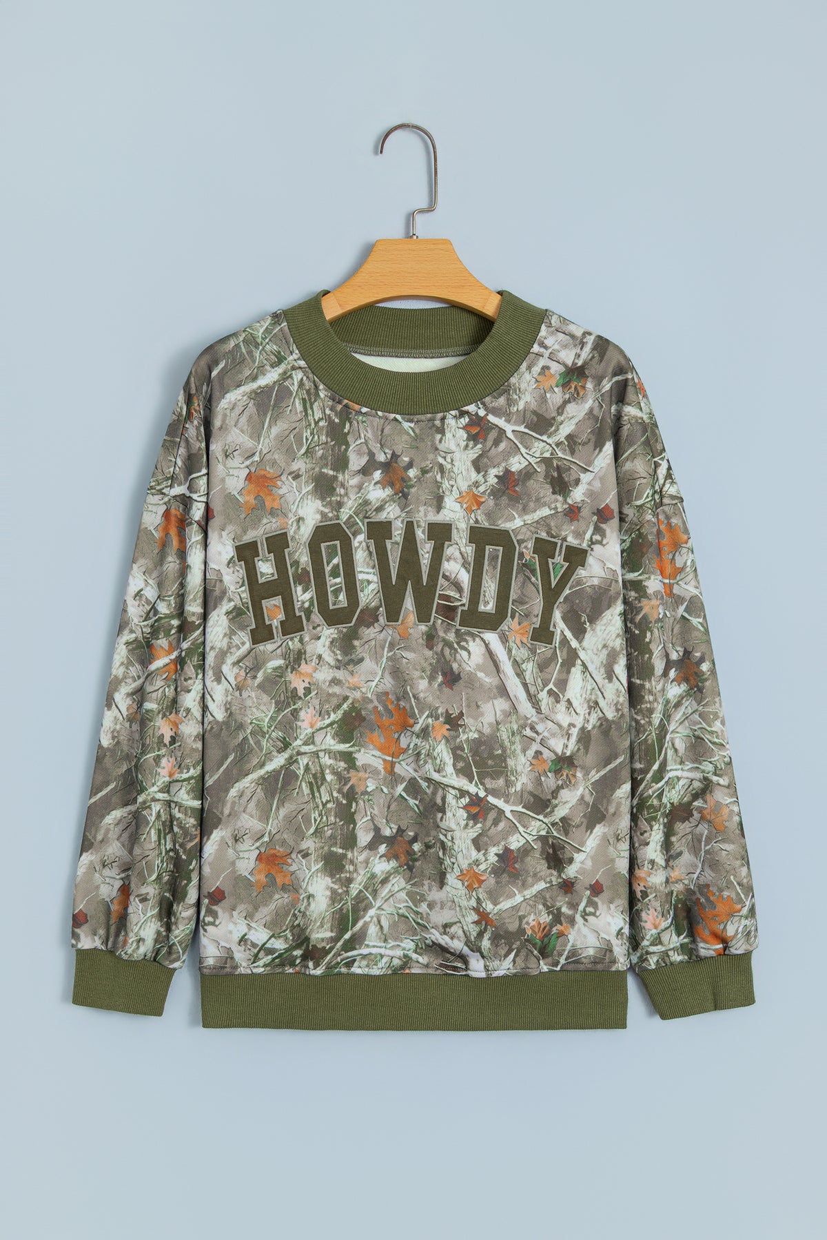 Beige Western Mallard Letter Print Baggy Pullover Sweatshirt-Tops/Sweatshirts & Hoodies-[Adult]-[Female]-2022 Online Blue Zone Planet
