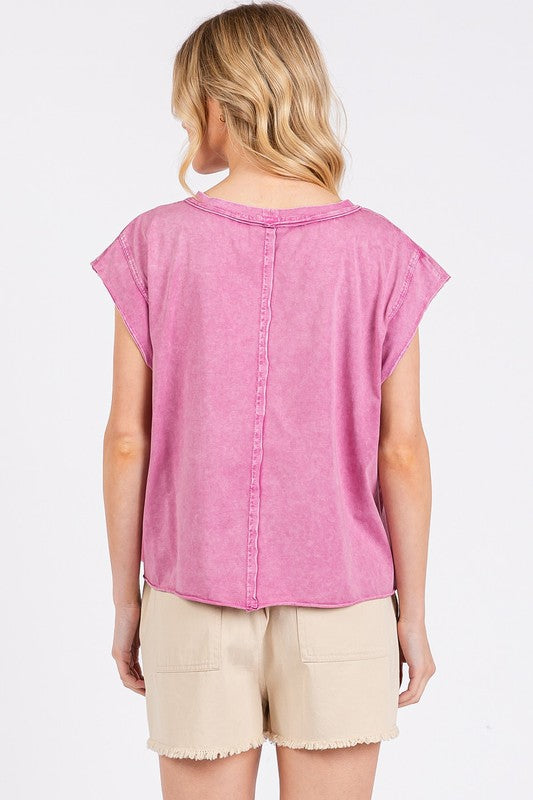Mittoshop Round Neck Cap Sleeve T-Shirt-TOPS / DRESSES-[Adult]-[Female]-2022 Online Blue Zone Planet