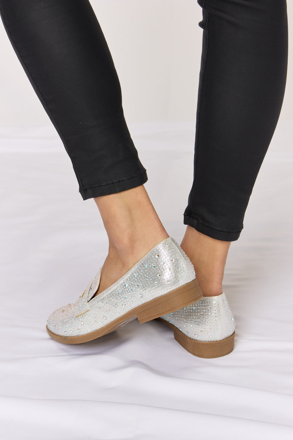 Forever Link Rhinestone Point Toe Loafers-SHOES-[Adult]-[Female]-2022 Online Blue Zone Planet