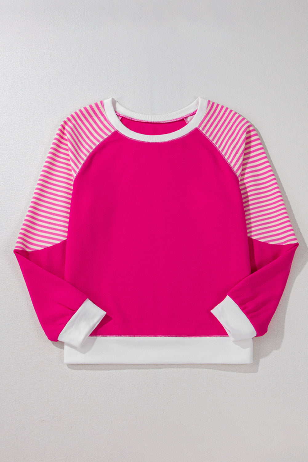 Striped Round Neck Long Sleeve Sweatshirt-TOPS / DRESSES-[Adult]-[Female]-2022 Online Blue Zone Planet