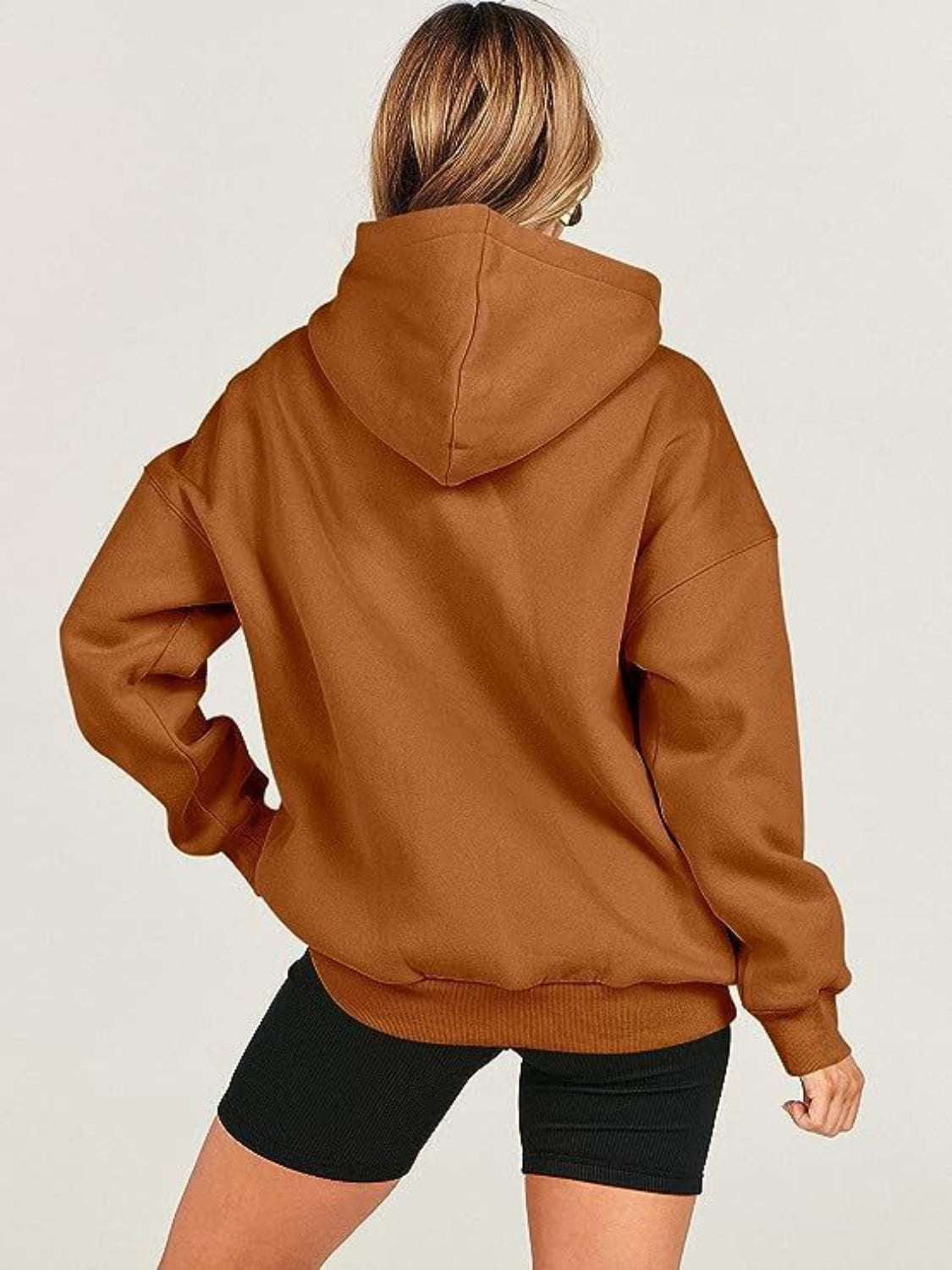 Dropped Shoulder Long Sleeve Hoodie-TOPS / DRESSES-[Adult]-[Female]-2022 Online Blue Zone Planet