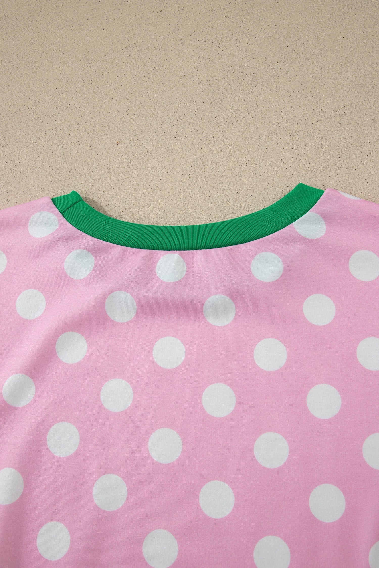 Pink Polka Dot Contrast Edge Casual Short Set-Two Piece Sets/Short Sets-[Adult]-[Female]-2022 Online Blue Zone Planet