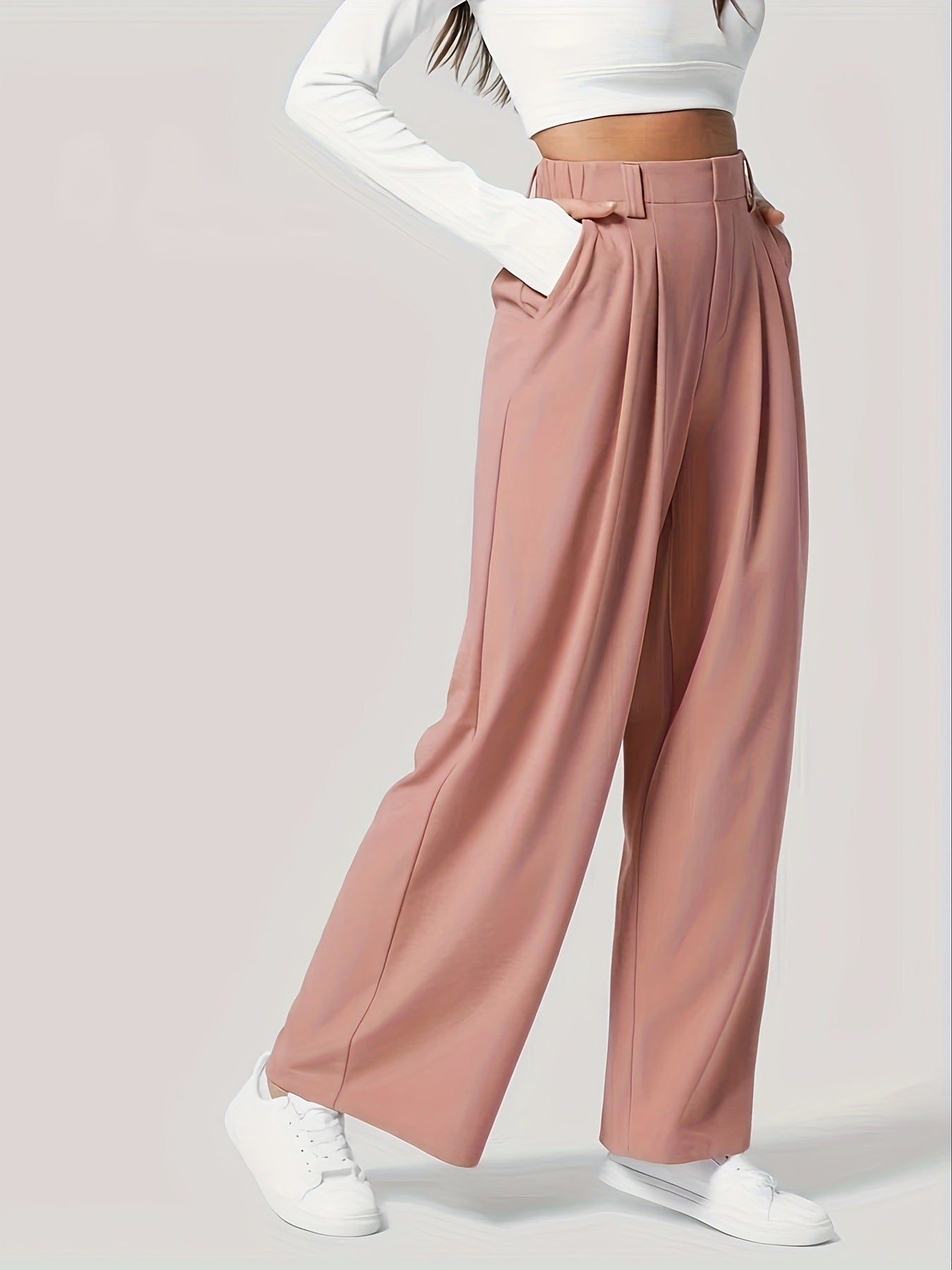 Blue Zone Planet | Wide Leg Pants with Pockets-BOTTOMS SIZES SMALL MEDIUM LARGE-[Adult]-[Female]-2022 Online Blue Zone Planet