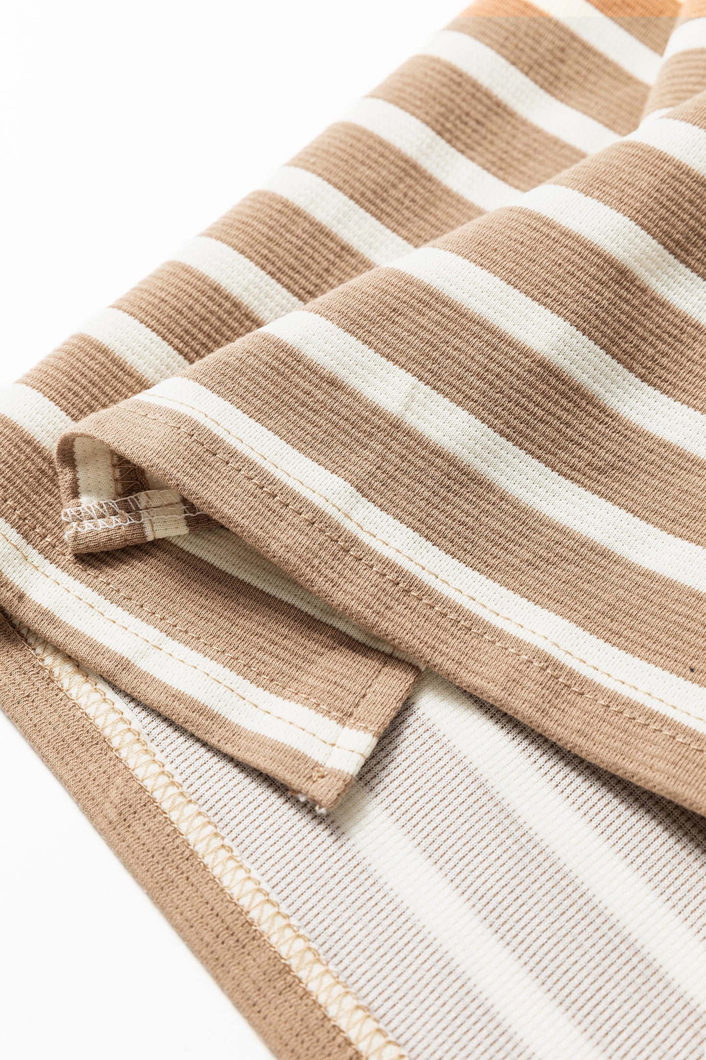 Khaki Stripe Tie V Neck Sleeveless Side Slit Midi Dress-TOPS / DRESSES-[Adult]-[Female]-2022 Online Blue Zone Planet