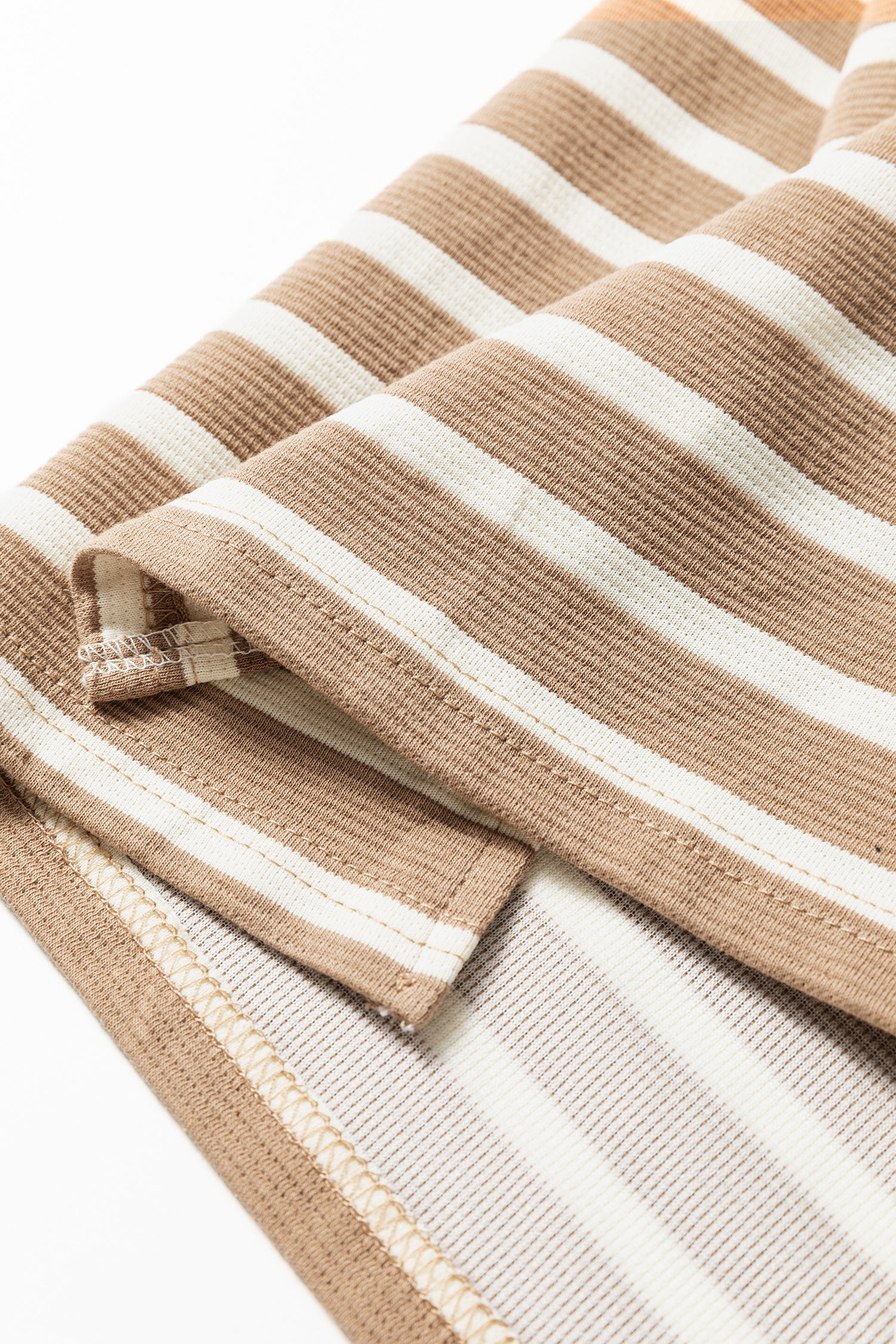 Khaki Stripe Tie V Neck Sleeveless Side Slit Midi Dress-TOPS / DRESSES-[Adult]-[Female]-2022 Online Blue Zone Planet