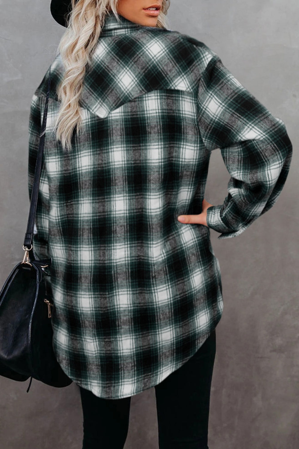 Full Size Plaid Collared Neck Long Sleeve Shirt-TOPS / DRESSES-[Adult]-[Female]-2022 Online Blue Zone Planet