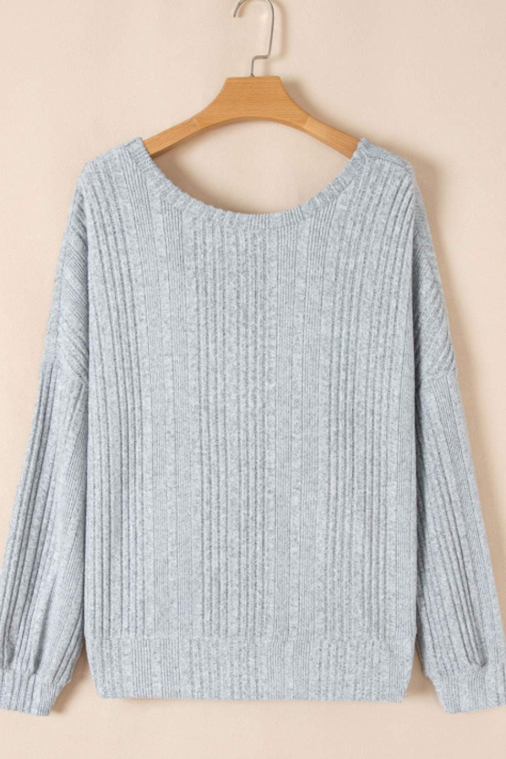 Crossover Backless Long Sleeve Knit Top-TOPS / DRESSES-[Adult]-[Female]-2022 Online Blue Zone Planet