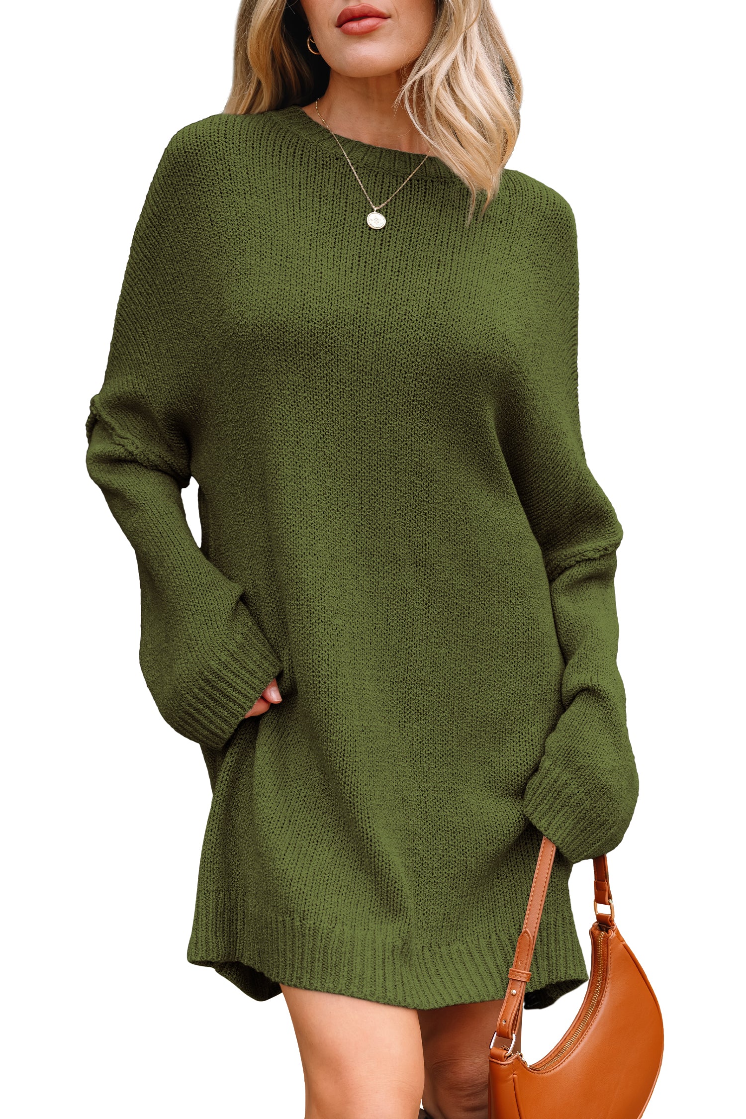 Four Leaf Clover Oversize Drop Shoulder Slouchy Sweater Dress – Blue Zone Planet