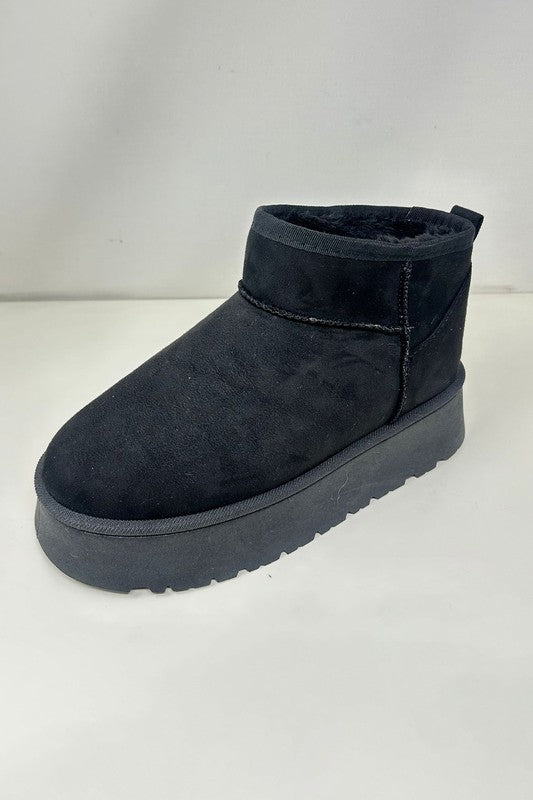 WILD DIVA Suede Round Toe Platform Booties-BOOTIES-[Adult]-[Female]-2022 Online Blue Zone Planet