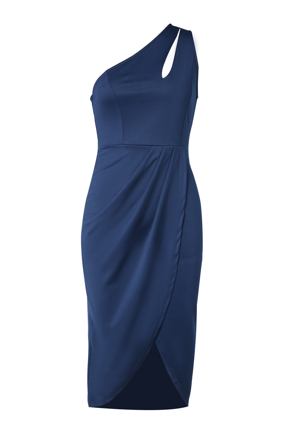 Ruched Cutout Single Shoulder Dress BLUE ZONE PLANET