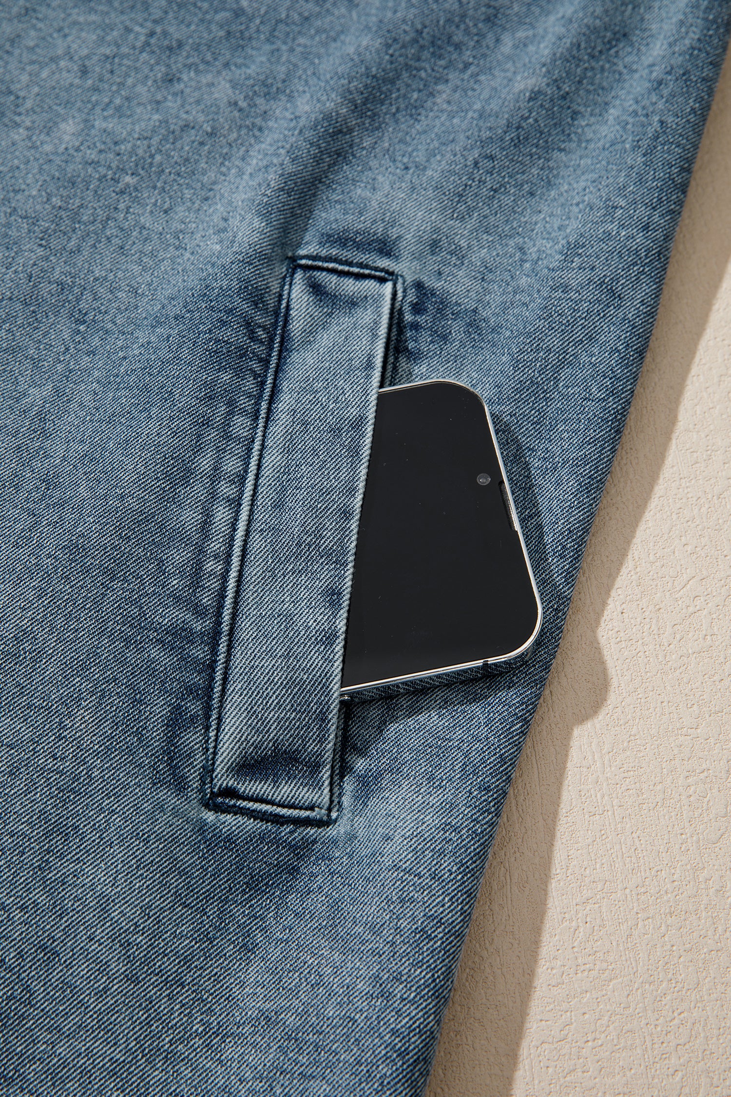 Dusk Blue Western Long Sleeve Shirt Collar Tunic Denim Jacket-Outerwear/Denim jackets-[Adult]-[Female]-2022 Online Blue Zone Planet