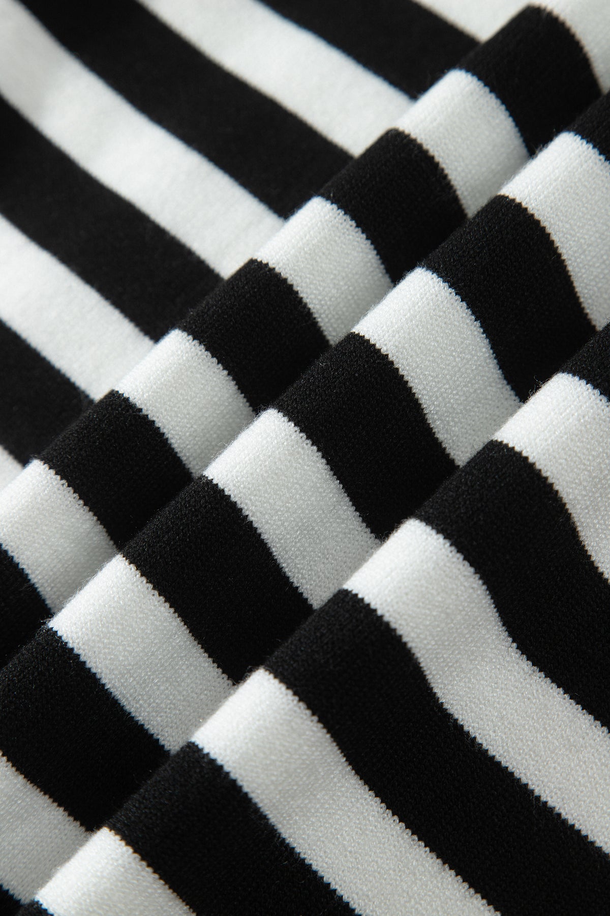 Black Striped High Neck Contrast Ruffle Detail Casual Sweater-Sweaters & Cardigans/Sweaters-[Adult]-[Female]-2022 Online Blue Zone Planet