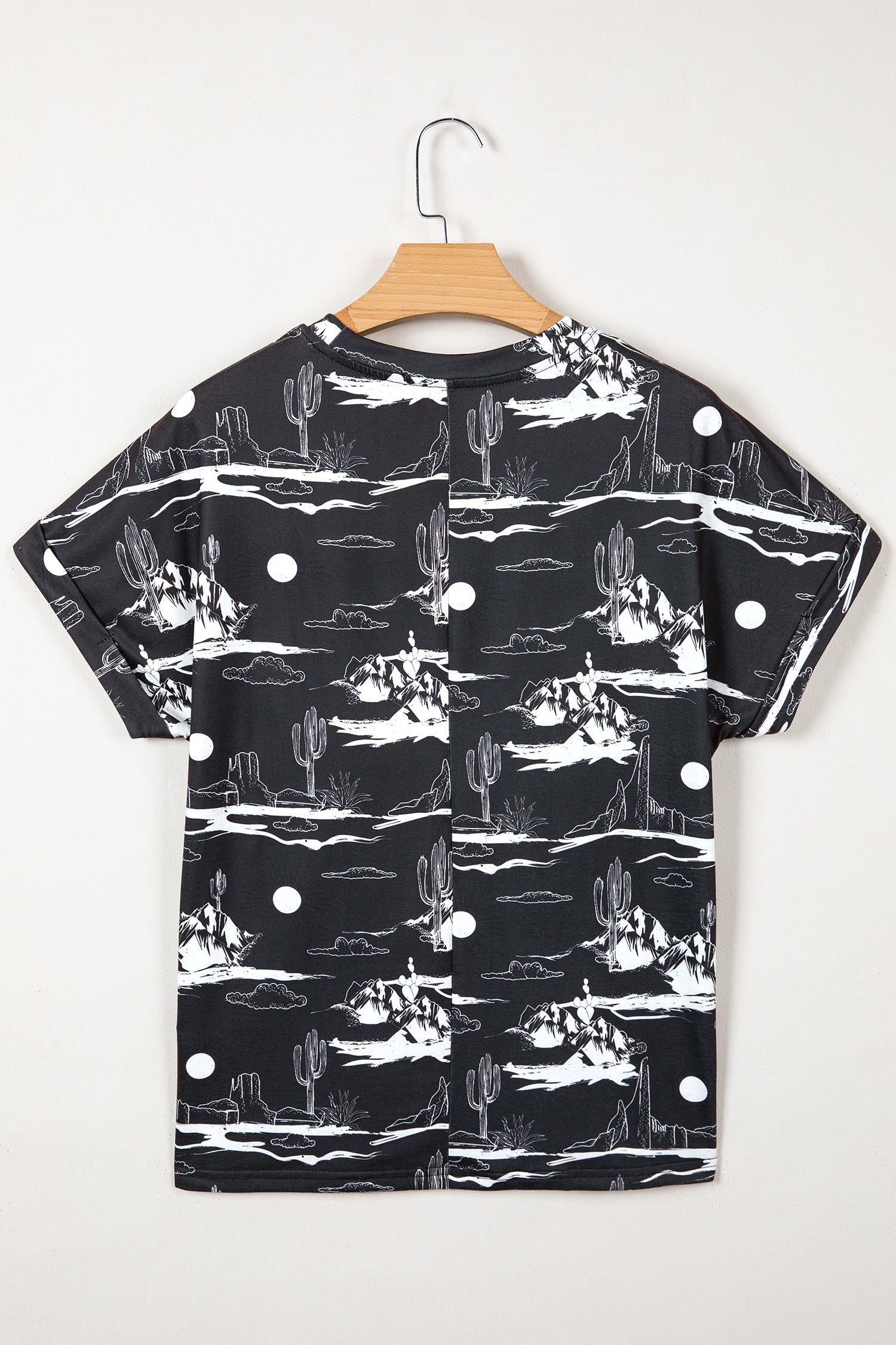 Chestnut Desert Sand Print Short Sleeve Knit Top-Tops/Tops & Tees-[Adult]-[Female]-2022 Online Blue Zone Planet
