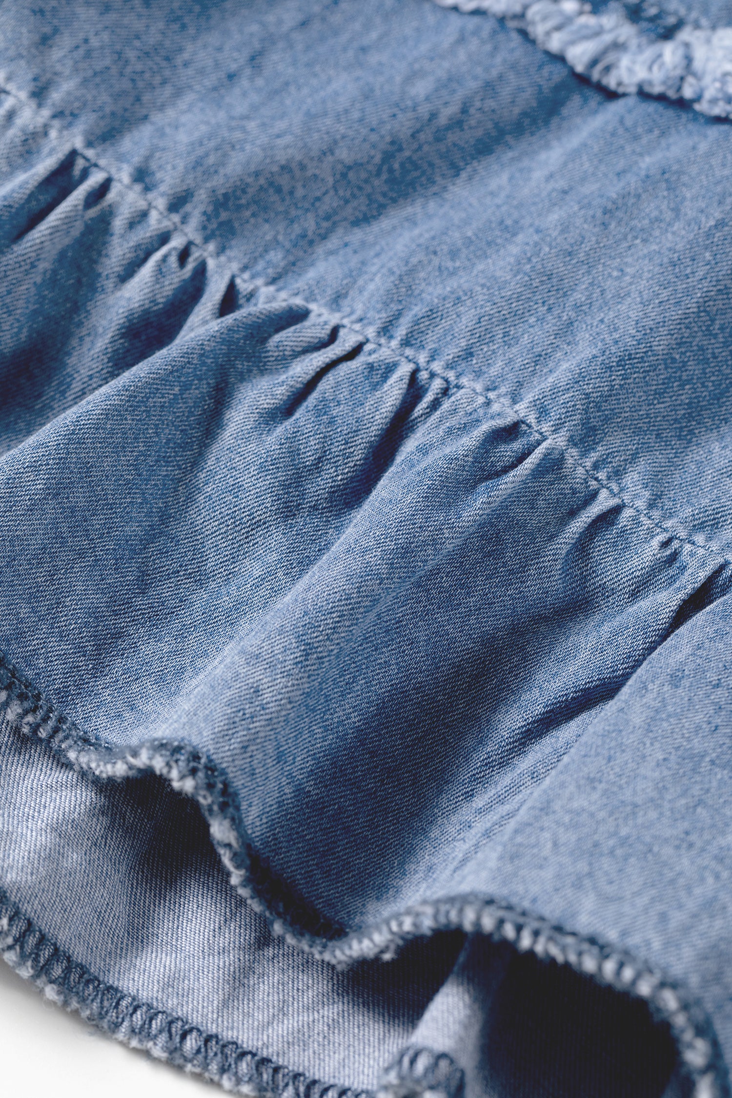 Dusk Blue Tiered Raw Edge Ruffled Plus Size Wide Leg Denim Pants-Plus Size/Plus Size Bottoms-[Adult]-[Female]-2022 Online Blue Zone Planet