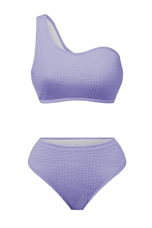 Single Shoulder Bikini Set-TOPS / DRESSES-[Adult]-[Female]-Lavender-S-2022 Online Blue Zone Planet