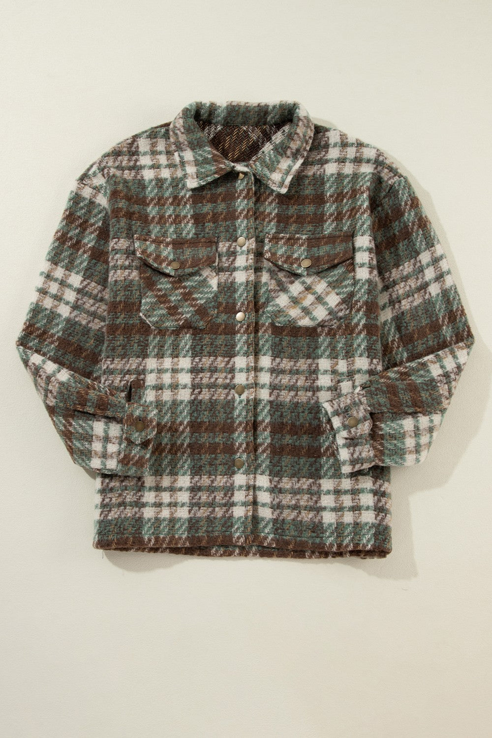 Blue Zone Planet | Plaid Button Up Long Sleeve Jacket-TOPS / DRESSES-[Adult]-[Female]-2022 Online Blue Zone Planet