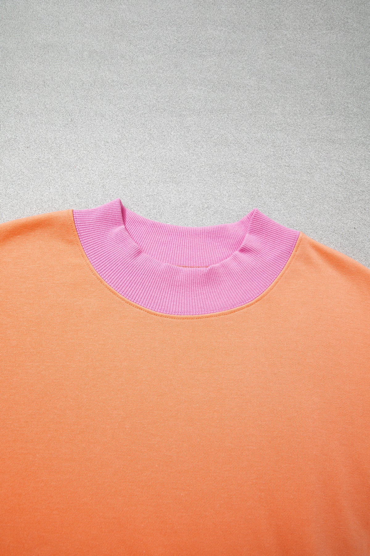 Pink Color Block Contrast Trim Plus Size Sweatshirt-Plus Size/Plus Size Sweatshirts & Hoodies-[Adult]-[Female]-2022 Online Blue Zone Planet